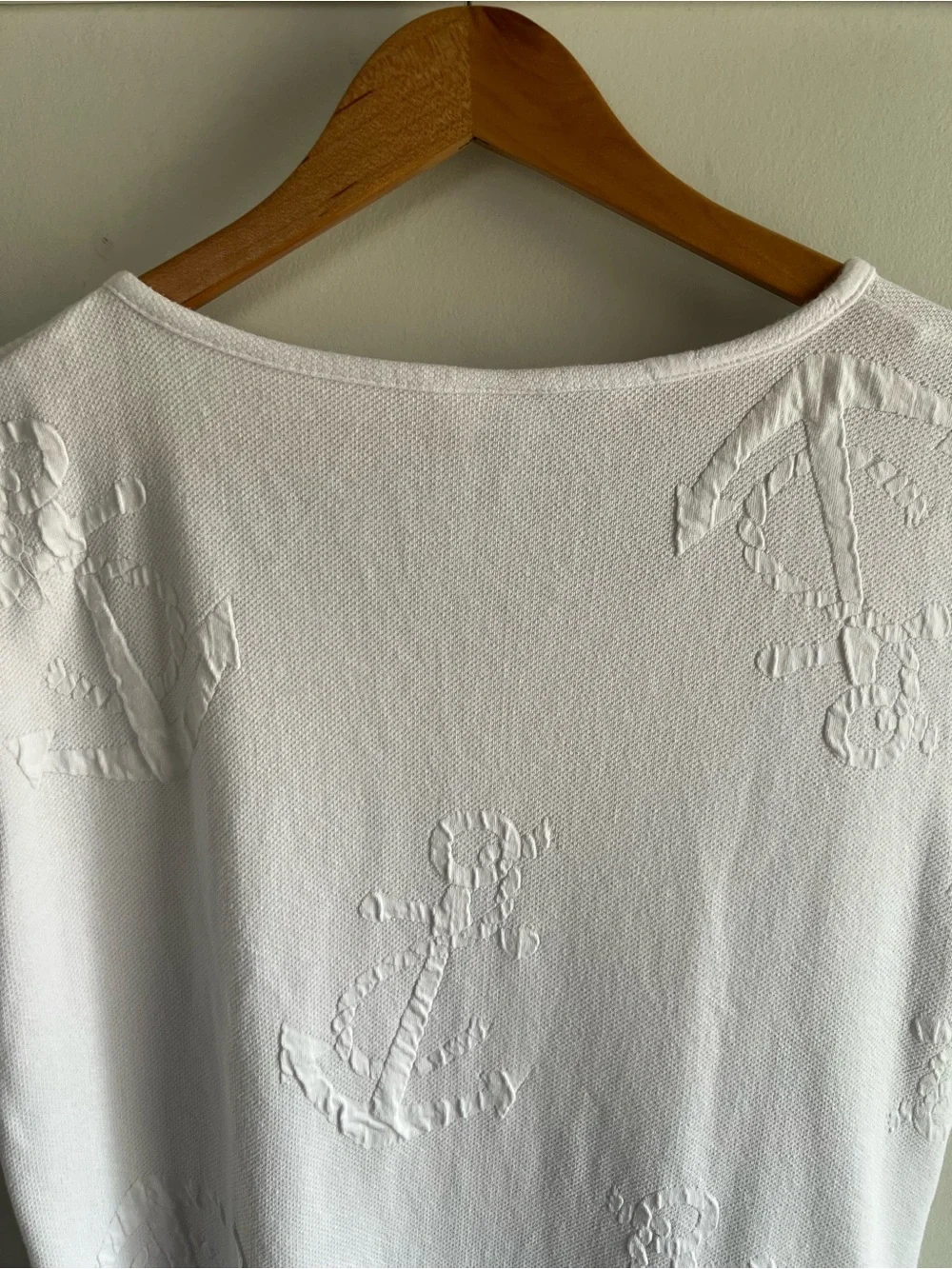 Dotti White Anchor Swim Cover Up Women’s Medium Zip Front Beach Coverup Nautical